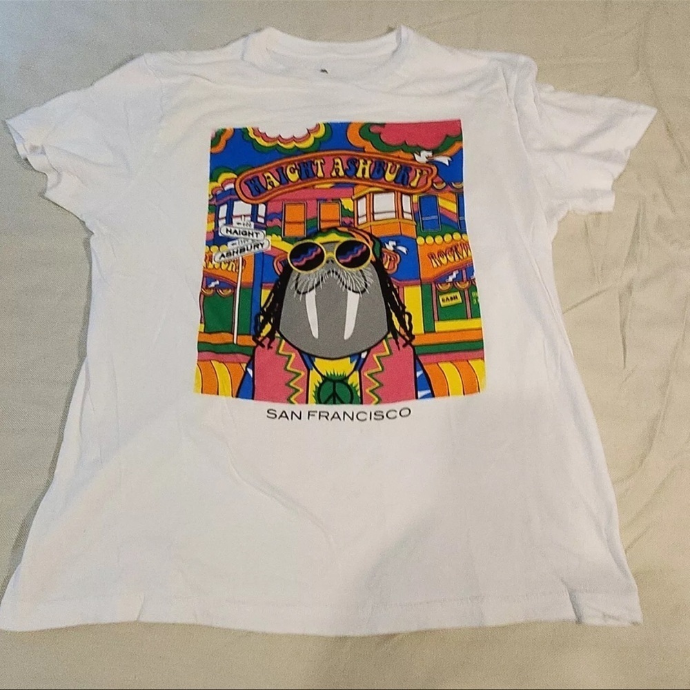 Chalo T-shirt Haight Ashbury San Francisco Hippie Walrus Graphic Tee Unisex XL